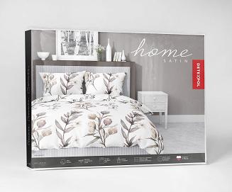 Pościel satynowa 200x220 biała pudrowa brązowa polne kwiaty