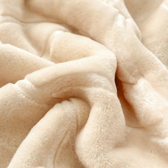 Koc akrylowy tłoczony LIV 200x220 gruby ciepły masełkowy