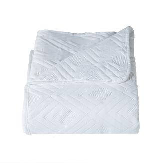 Narzuta dekoracyjna AVILA 200x220 pikowana wzór geomatryczny biała