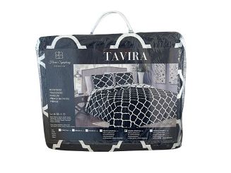 Narzuta dekoracyjna TAVIRA 220x240 dwustronna czarna biała koniczyna maroko