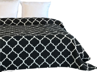 Narzuta dekoracyjna TAVIRA 220x240 dwustronna czarna biała koniczyna maroko