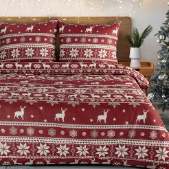 Komplet pościeli świąteczny POS 220x200 Eurofirany czerwony