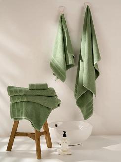 Ręcznik bawełniany o ryżowej strukturze Loren 30x30 pistacjowy