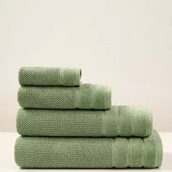 Ręcznik bawełniany o ryżowej strukturze Loren 30x30 pistacjowy