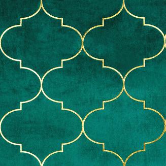 Zasłona gotowa na przelotkach GISEL 140x250 Eurofirany zielony/złoty