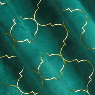 Zasłona gotowa na przelotkach GISEL 140x250 Eurofirany zielony/złoty