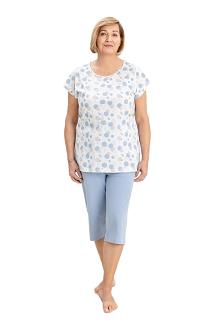 Piżama damska REGINA kod 730 niebieska w kółeczka i kropki