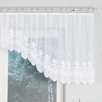 Firanka żakardowa gotowa na żabki JOWITA 400x80 biała