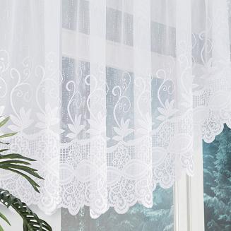 Firanka żakardowa gotowa na żabki JOWITA 400x80 biała