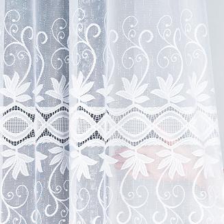 Firanka żakardowa gotowa na żabki JOWITA 400x80 biała