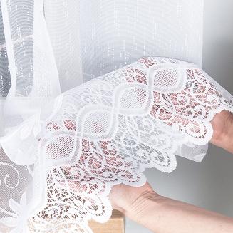 Firanka żakardowa gotowa na żabki JOWITA 400x80 biała