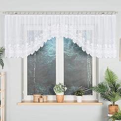 Firanka żakardowa gotowa na żabki JOWITA 400x80 biała