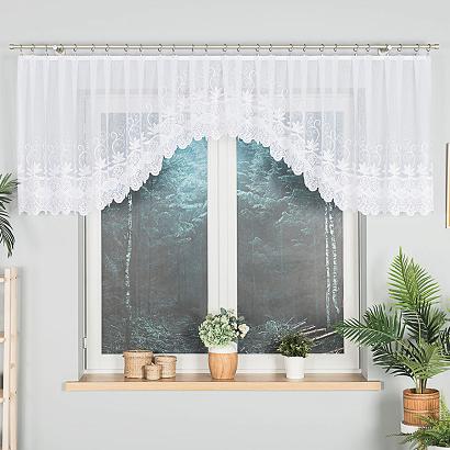 Firanka żakardowa gotowa na żabki JOWITA 400x80 biała