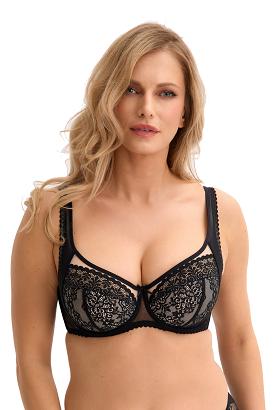 Biustonosz z koronką Soft Malika 039 miękki czarny