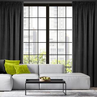 Zasłona gotowa na taśmie PIERRE 140x300 Pierre Cardin Eurofirany czarny