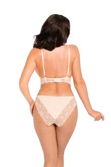 Figi damskie z wysokim stanem i koronką Babell kod 191/1 beżowe