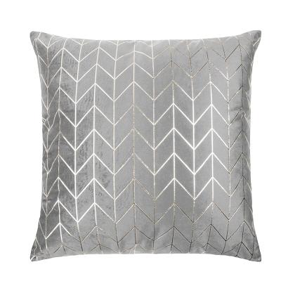 Poszewka dekoracyjna NORD 45x45 welurowa popielata geometria