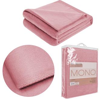 Koc bawełniano-akrylowy MONO 150x200 pudrowy róż