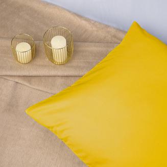 Poszewka satyna bawełniana 50x60 jednobarwna żółta