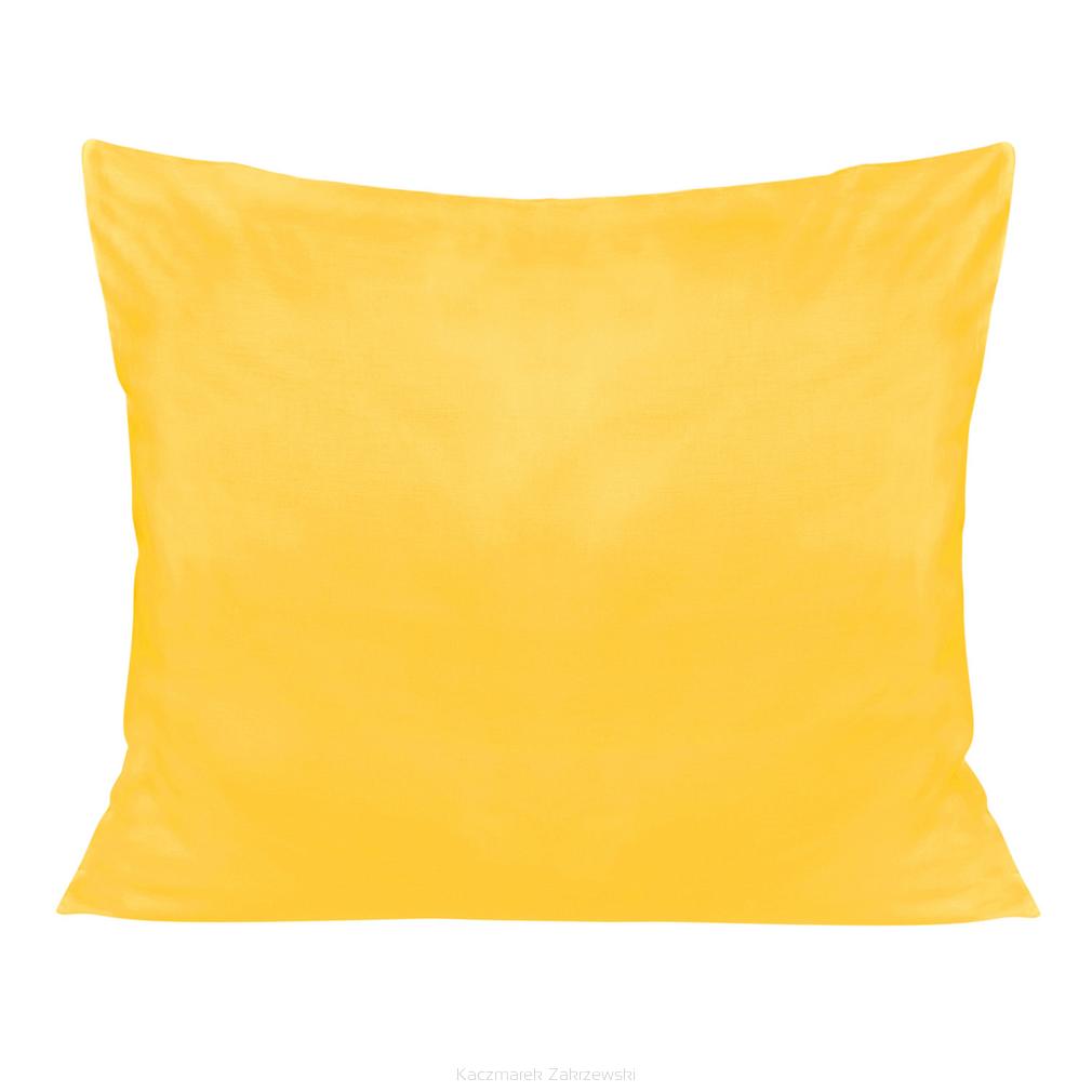 Poszewka satyna bawełniana 50x60 jednobarwna żółta