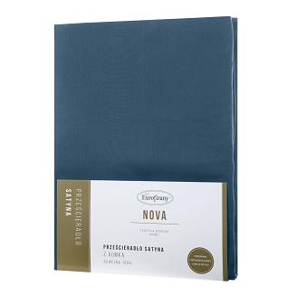 Prześcieradło satynowe z gumką NOVA3 160x200 Eurofirany granatowy