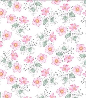 Piżama damska LUNA kod 476 różowa biała w kwiaty