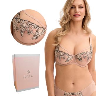 Biustonosz z haftem Soft Oksana 035 miękki beżowy