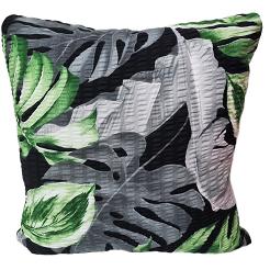 Poszewka z kory 70x80 czarna w szare zielone egzotyczne liście