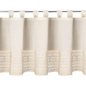 Firana gotowa na szelkach MADDELINE 150x60 Eurofirany jasnobeżowy