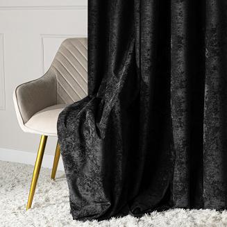 Zasłona gotowa na przelotkach SOFT 140x260 czarna