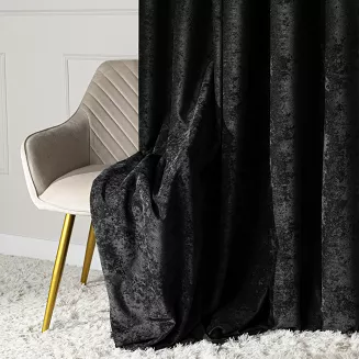 Zasłona gotowa na przelotkach SOFT 140x260 czarna