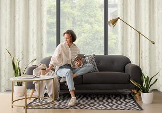 Zasłona gotowa na przelotkach RAJA 140x250 Eurofirany kremowy