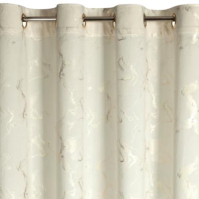 Zasłona gotowa na przelotkach RAJA 140x250 Eurofirany kremowa szampański błyszczący marmurek