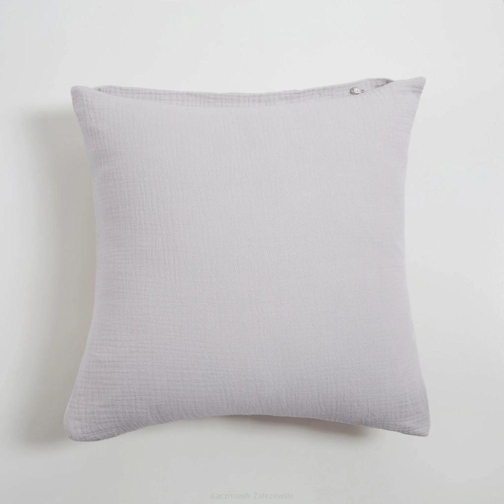 Poszewka bawełniana muślinowa 40x40 szara
