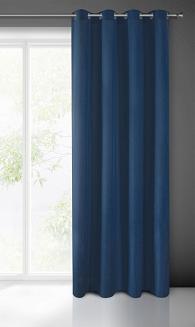 Zasłona gotowa na przelotkach RITA 140x250 Eurofirany ciemny niebieski