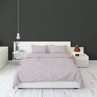 Pościel flanelowa 220x200 pudrowa drobny paisley