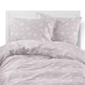 Pościel flanelowa 220x200 pudrowa drobny paisley