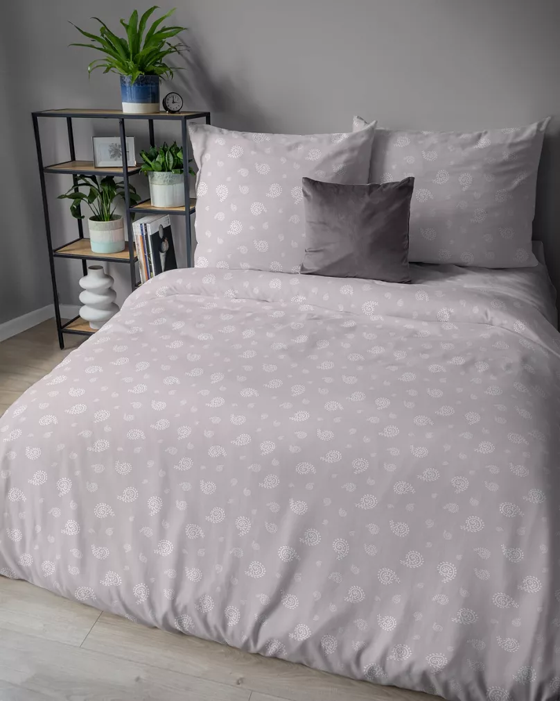 Pościel flanelowa 220x200 pudrowa drobny paisley