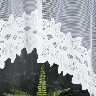 Firanka żakardowa gotowa na żabki BASTIA 300x150 biała