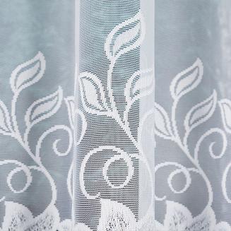 Firanka żakardowa gotowa na żabki BASTIA 300x150 biała