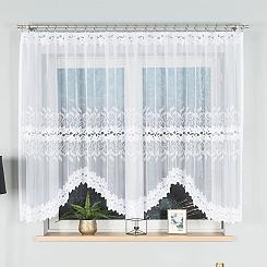 Firanka żakardowa gotowa na żabki BASTIA 300x150 biała