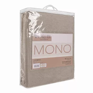 Koc bawełniano-akrylowy MONO 150x200 ciemnobeżowy