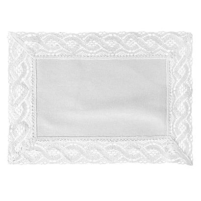 Obrus dekoracyjny (komplet 4 szt.) SUSAN 30x40 Eurofirany biały z ozdobną koronką