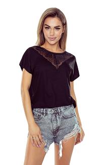 Bluzka damska z krótkim rękawem 2w1 Miriam czarna