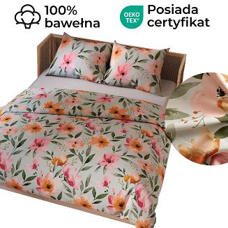 FLORALIS Komplet pościeli z bawełny satynowej 220x200cm 100103/SAT/000/220200/1