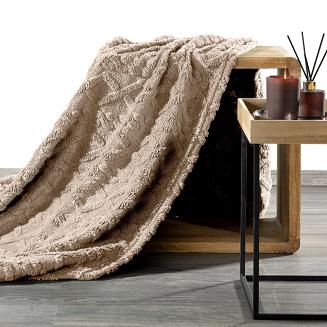 Koc narzuta WARKOCZ 200x220 Design91 beżowy