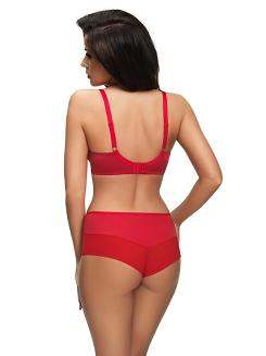 Biustonosz na drutach z tiulem i koronką PARADISE K496 Gorsenia miękki czerwony