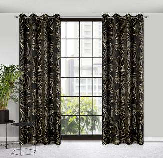 Zasłona gotowa na przelotkach KIARA 140x250 Eurofirany czarny