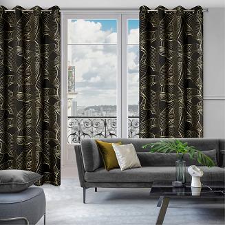 Zasłona gotowa na przelotkach KIARA 140x250 Eurofirany czarny