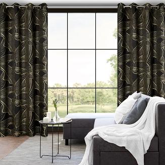 Zasłona gotowa na przelotkach KIARA 140x250 Eurofirany czarny